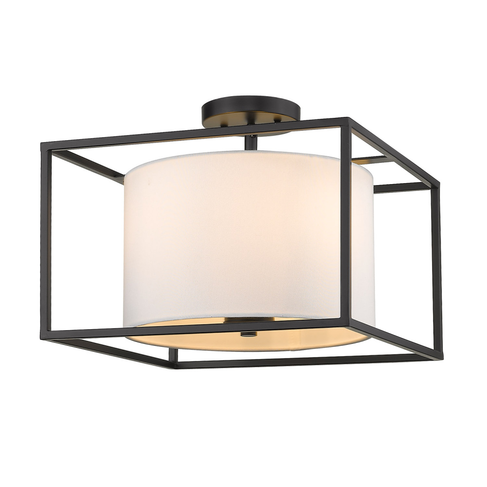 Golden Lighting Manhattan 3-light Semi-Flush Mount in Matte Black